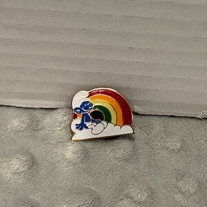 Colorful Rainbow Brooch with Blue Smurf Design